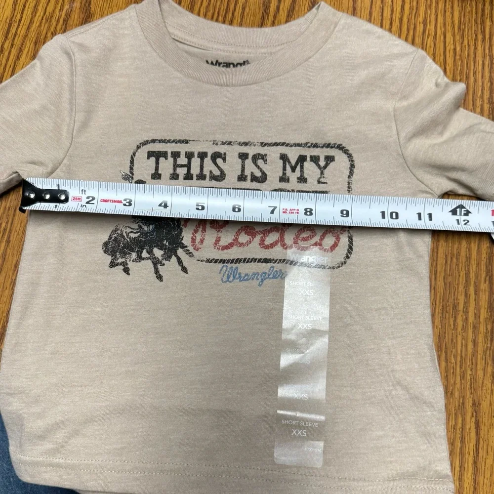 NWT WRANGLER  BOYS' THIS IS MY 1ST RODEO SHORT SLEEVE GRAPHIC T-SHIRT